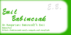 emil babincsak business card